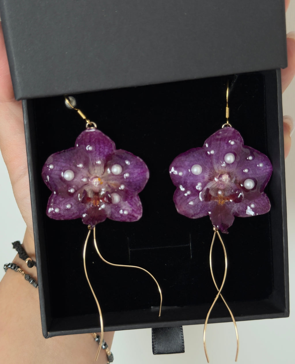 Midnight Orchid Statement Earrings