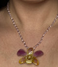 Sunset Orchid Pendant Necklace