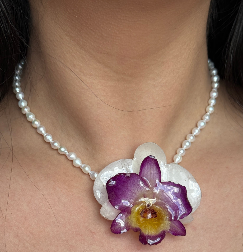 Opaline Orchid Necklace