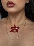 Ember Orchid Necklace