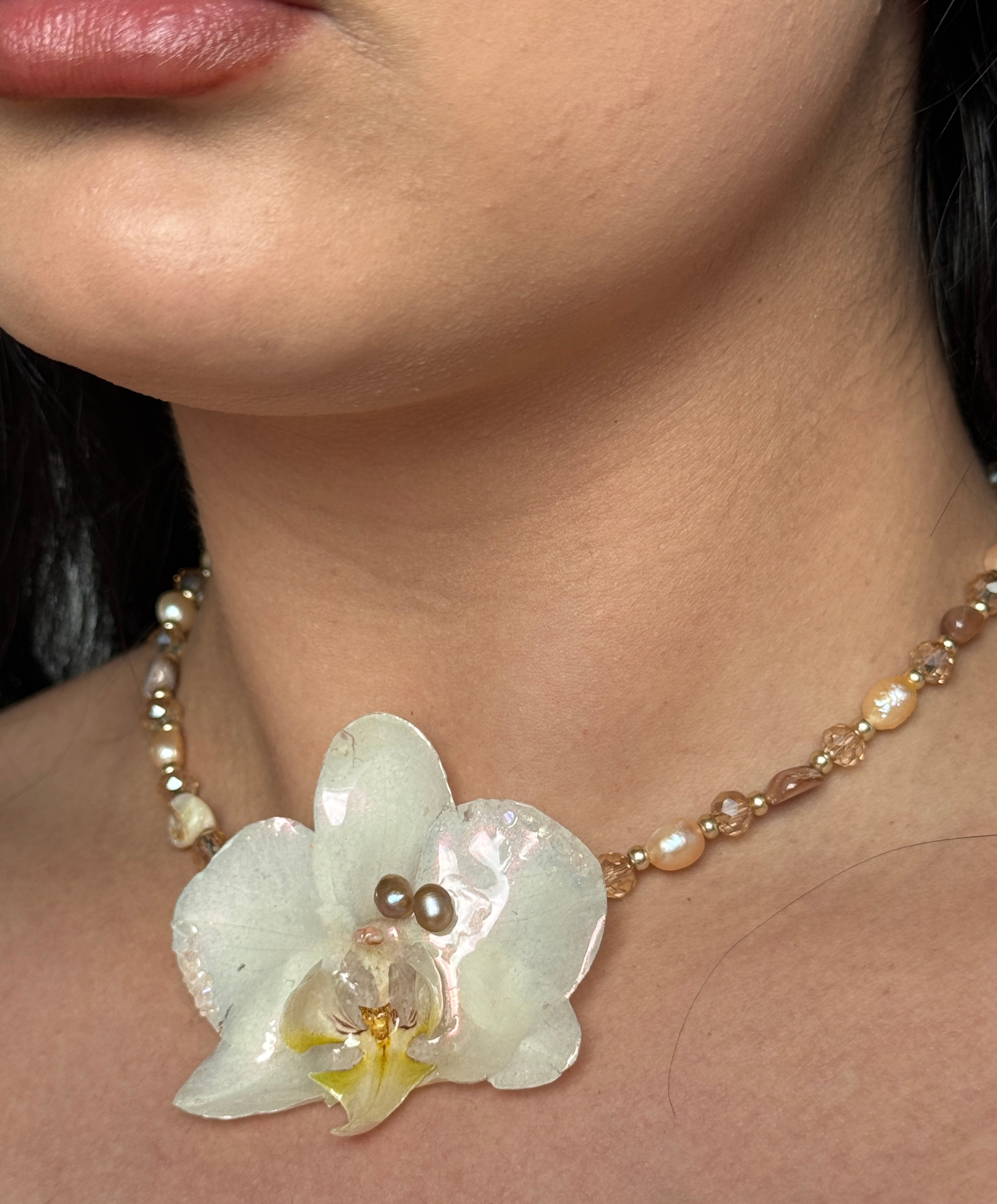 Moonlit Orchid Necklace