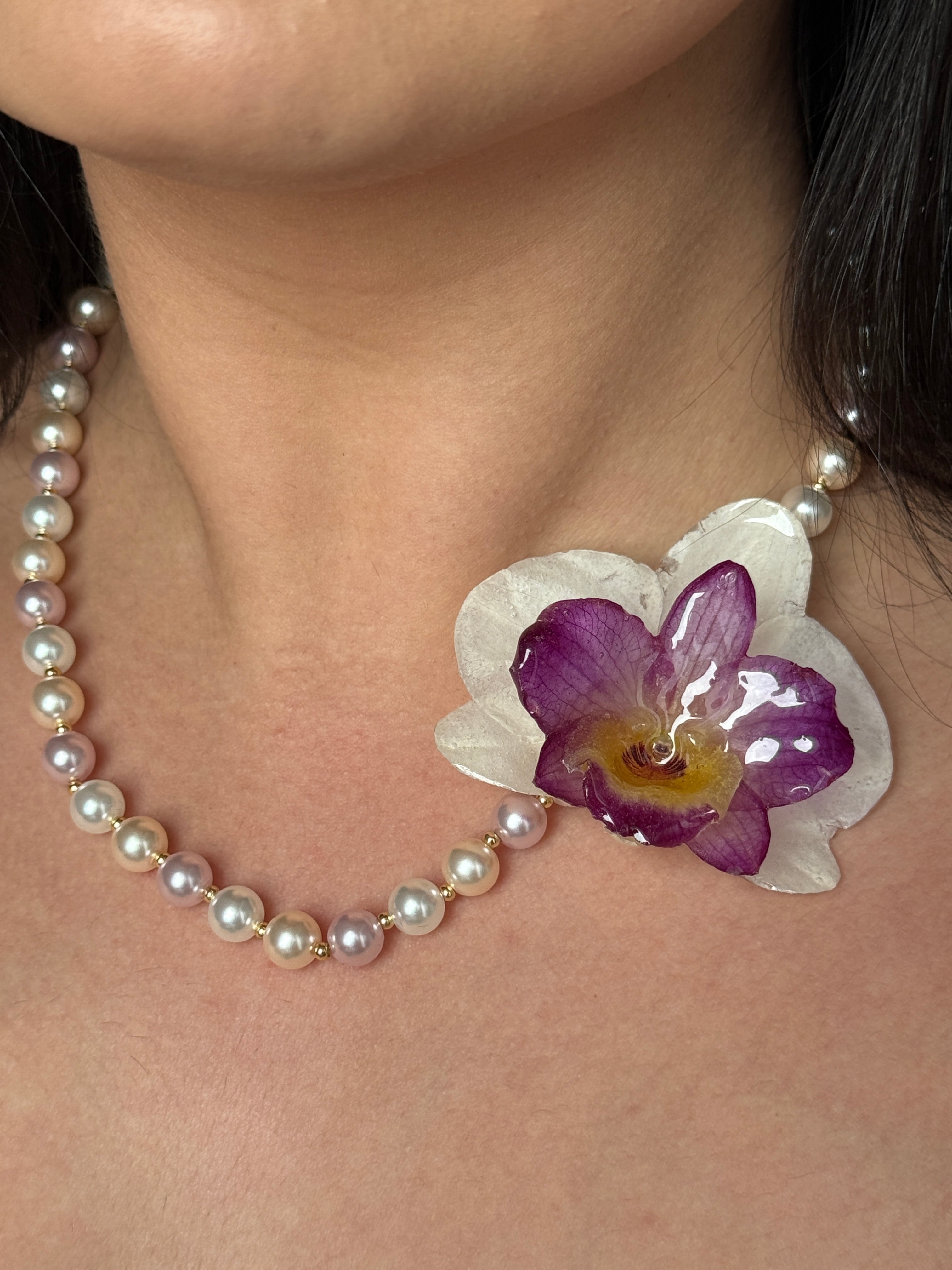 Amethyst Bloom Orchid Necklace