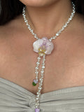 Lavender Drop Orchid Necklace