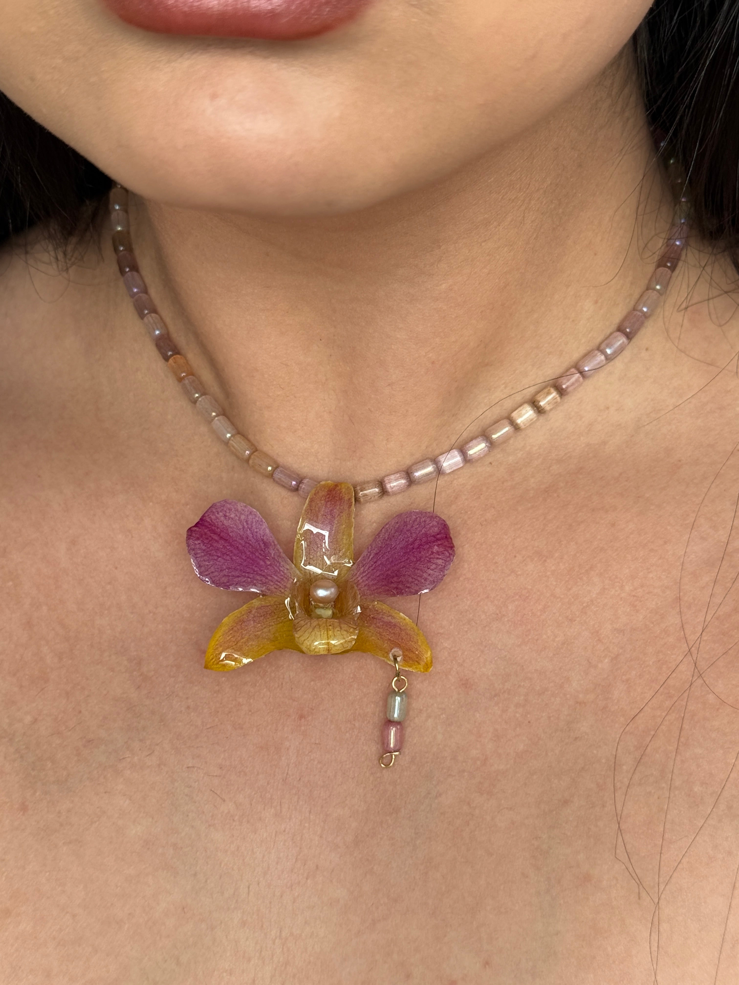 Sunset Orchid Necklace