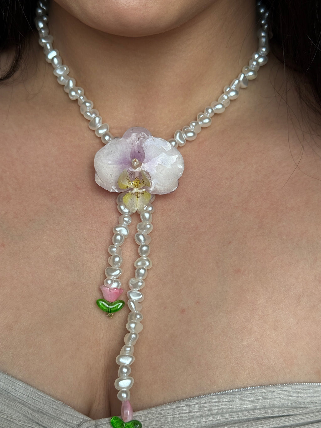 Blush Garden Orchid Necklace