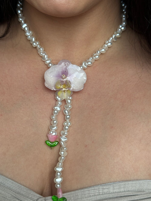Blush Garden Orchid Necklace