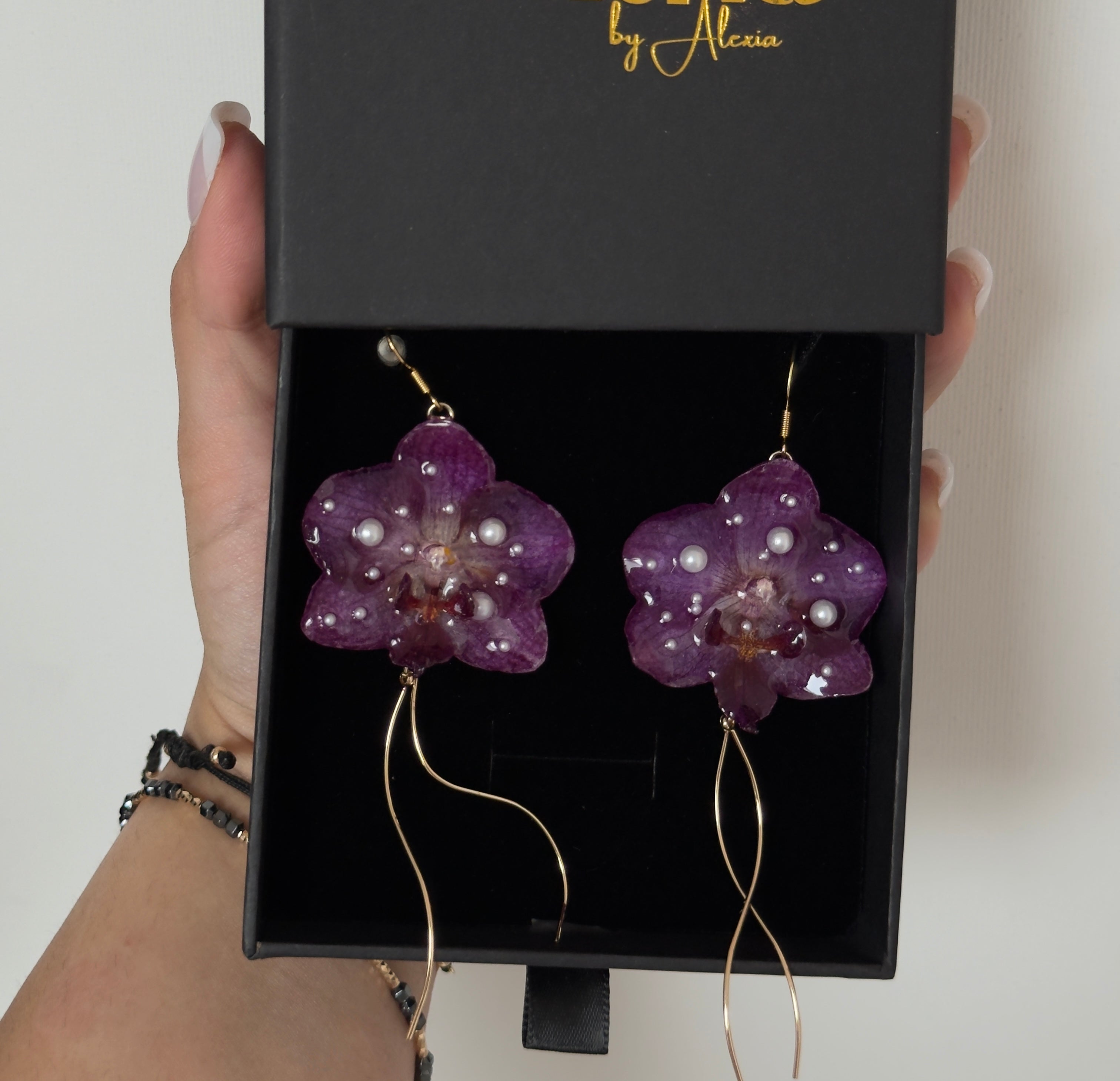 Midnight Orchid Statement Earrings