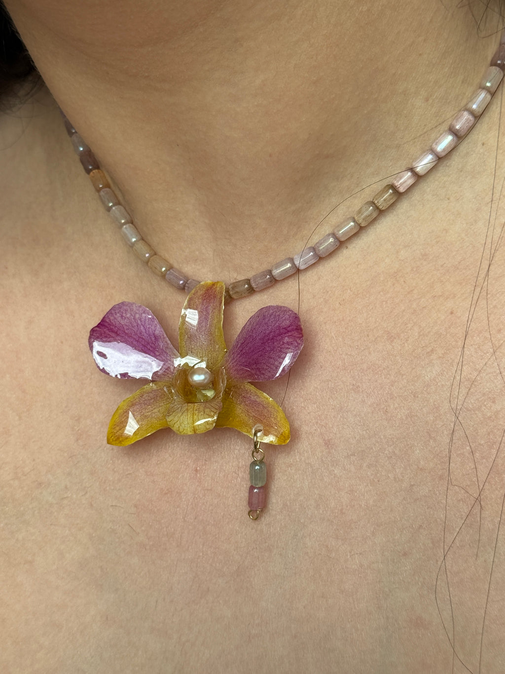 Sunset Orchid Necklace