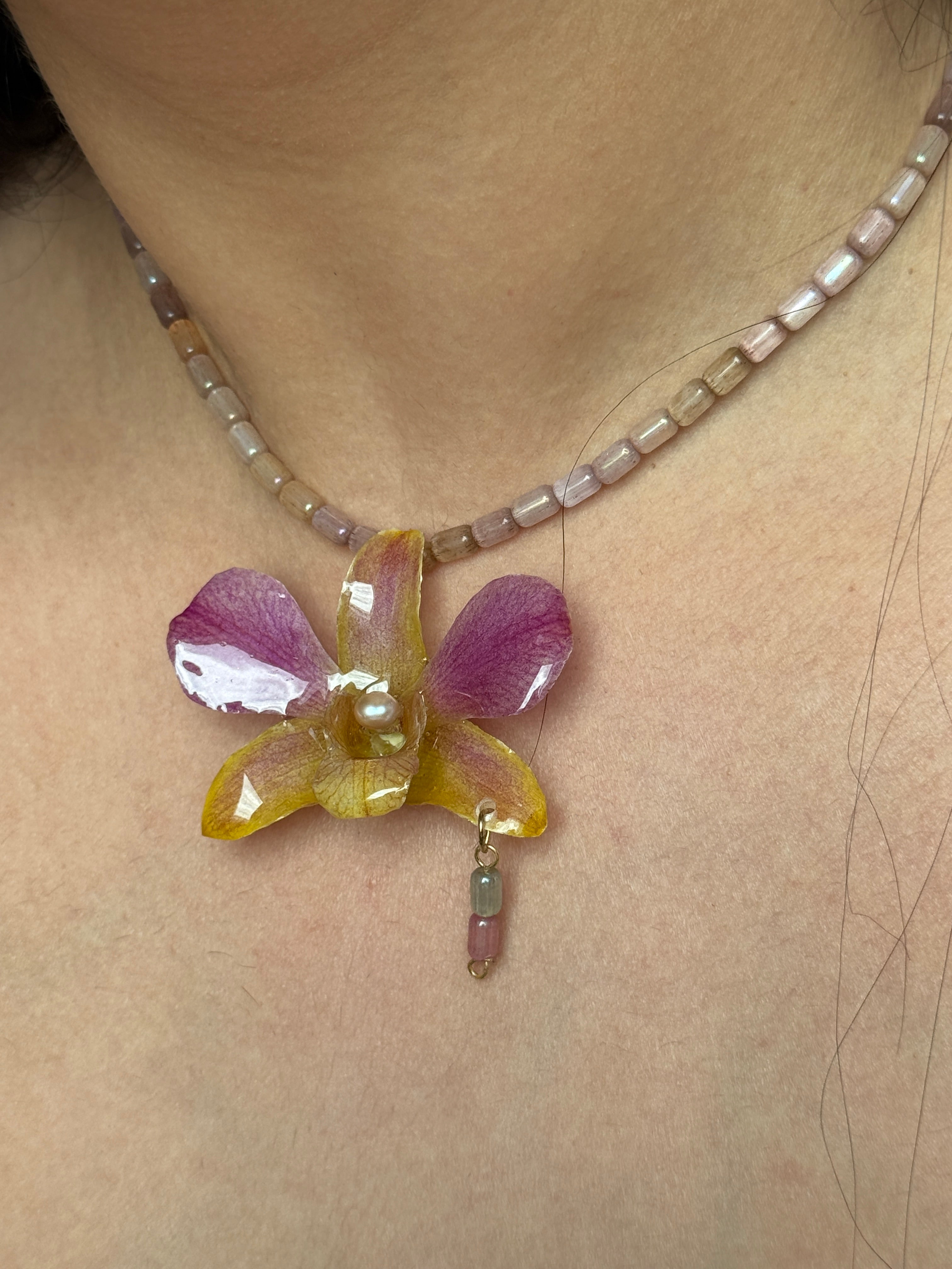 Sunset Orchid Necklace