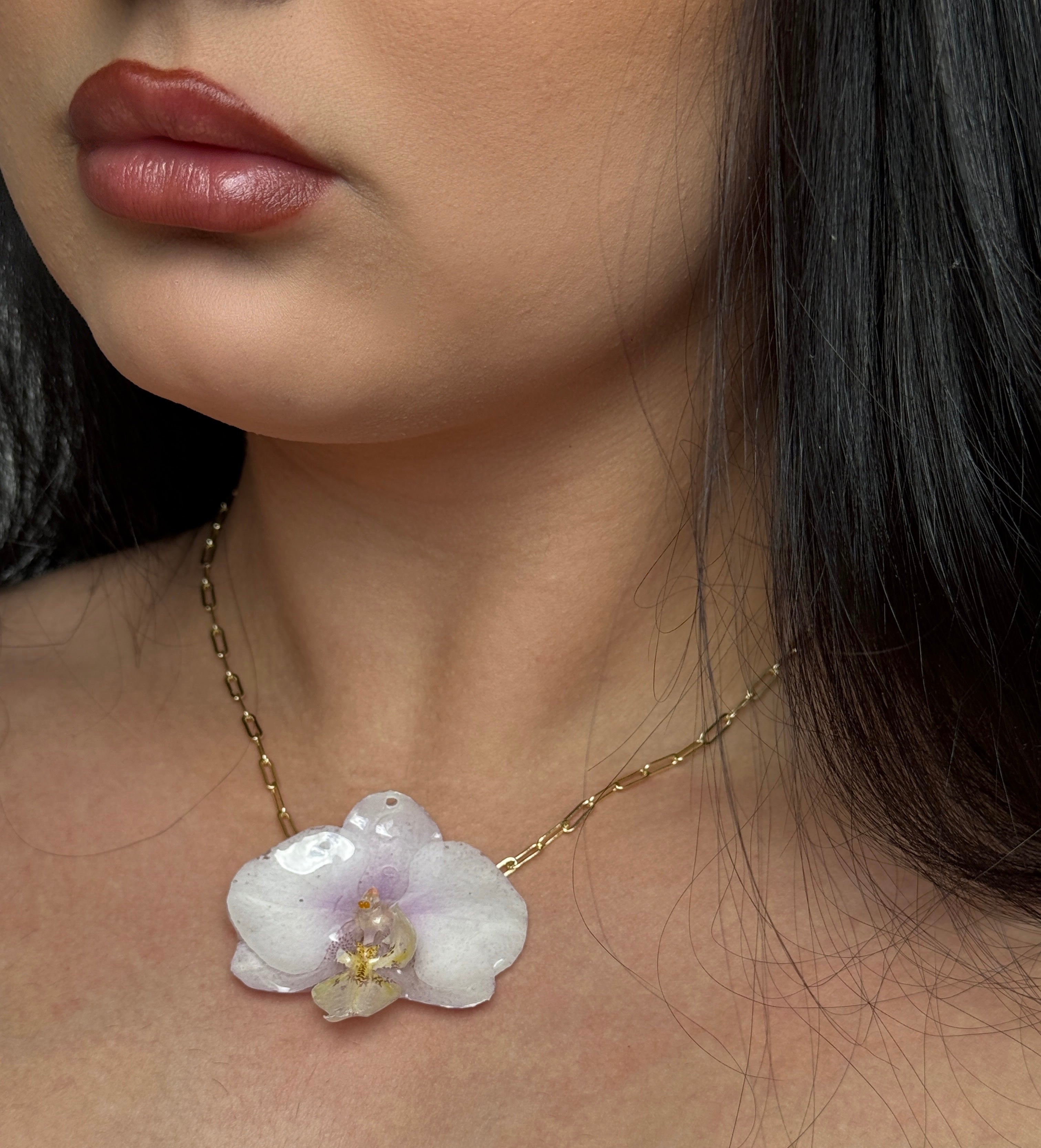 Luna Whisper Orchid Necklace