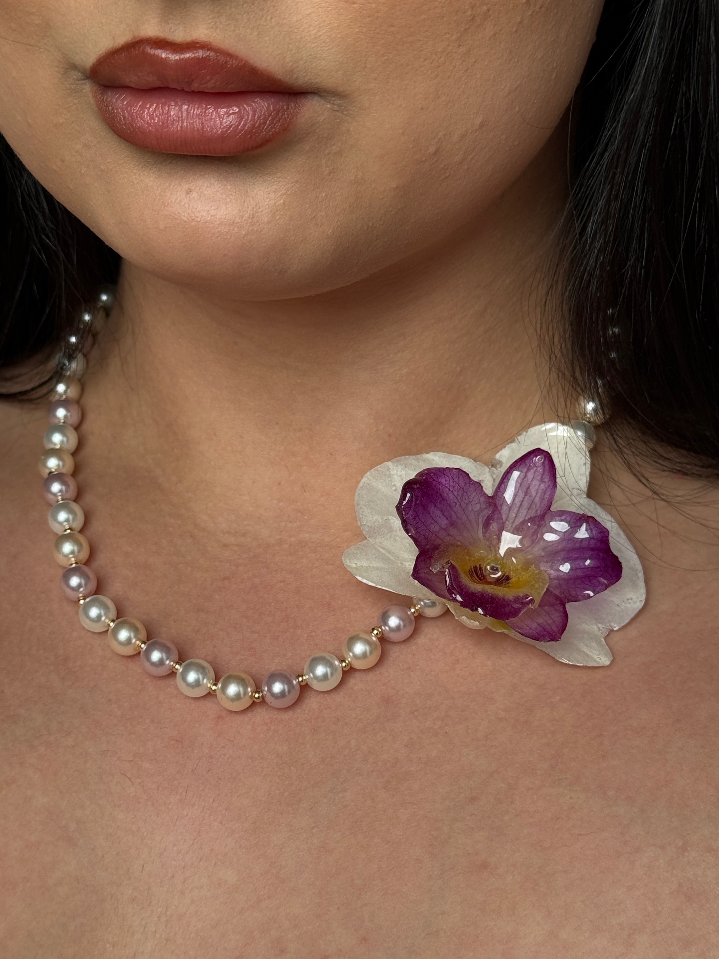 Amethyst Bloom Orchid Necklace